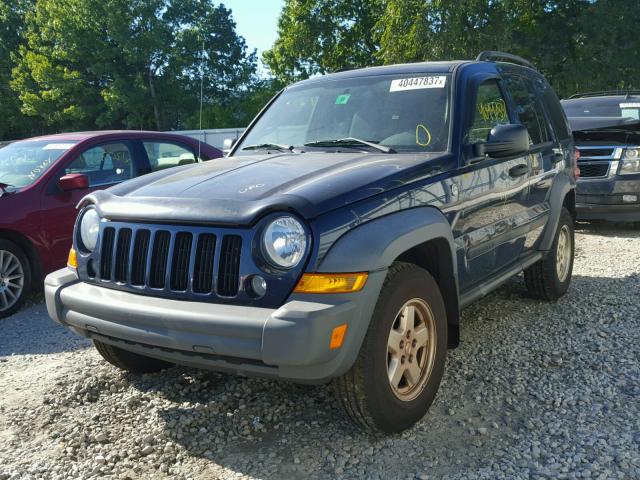 1J4GL48K27W574491 - 2007 JEEP LIBERTY SP BLUE photo 2
