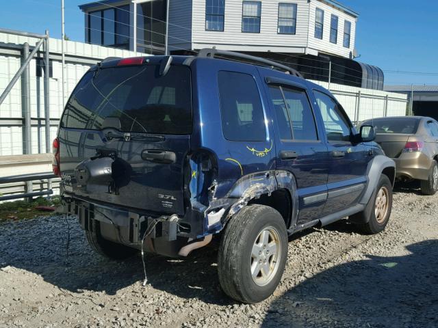 1J4GL48K27W574491 - 2007 JEEP LIBERTY SP BLUE photo 4