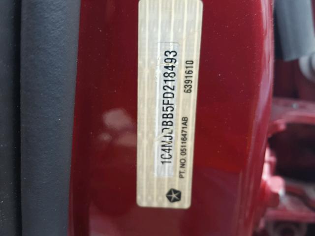 1C4NJDBB5FD218493 - 2015 JEEP COMPASS SP RED photo 10