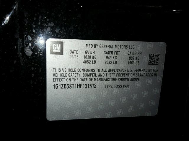 1G1ZB5ST1HF131512 - 2017 CHEVROLET MALIBU BLACK photo 10