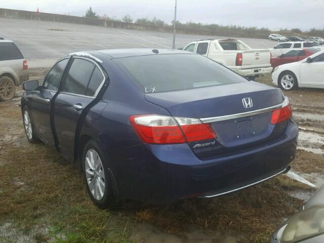 1HGCR2F80EA195175 - 2014 HONDA ACCORD BLUE photo 3