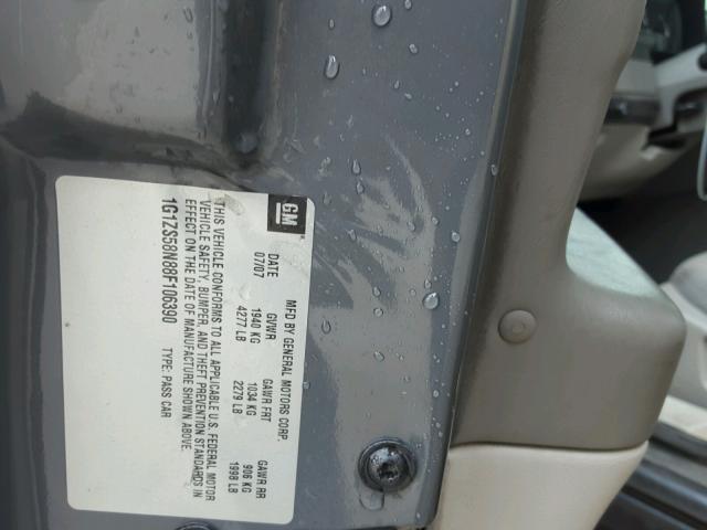 1G1ZS58N88F106390 - 2008 CHEVROLET MALIBU LS ნაცრისფერი ფოტო 10