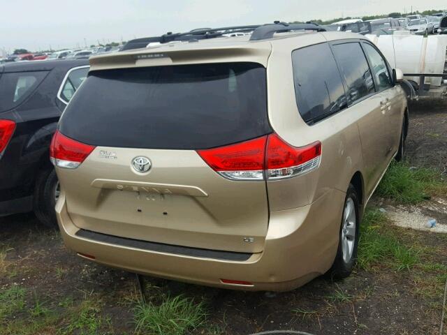 5TDKK3DCXBS052860 - 2011 TOYOTA SIENNA LE GOLD photo 4