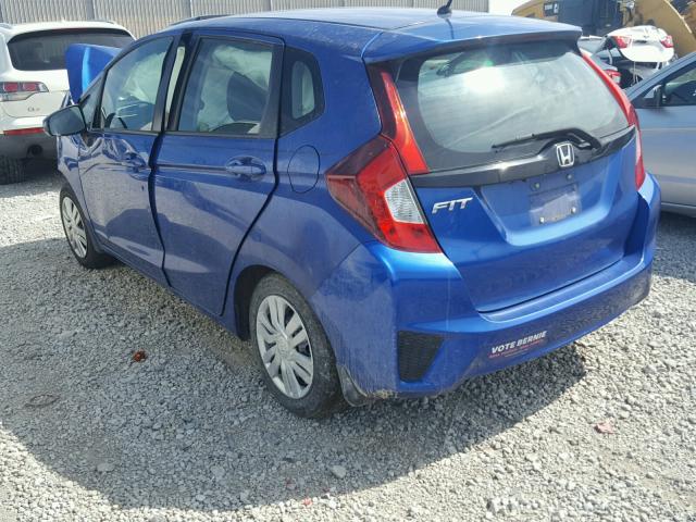 3HGGK5H52FM783724 - 2015 HONDA FIT LX BLUE photo 3