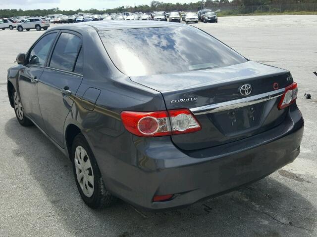 2T1BU4EE9BC721192 - 2011 TOYOTA COROLLA BA GRAY photo 3