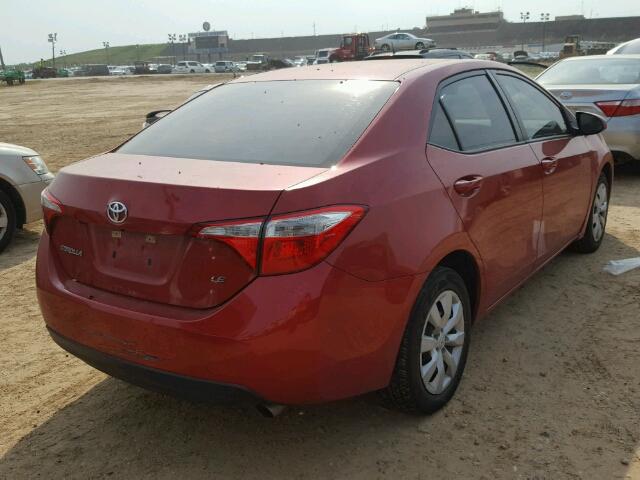 5YFBURHE7FP185647 - 2015 TOYOTA COROLLA RED photo 4