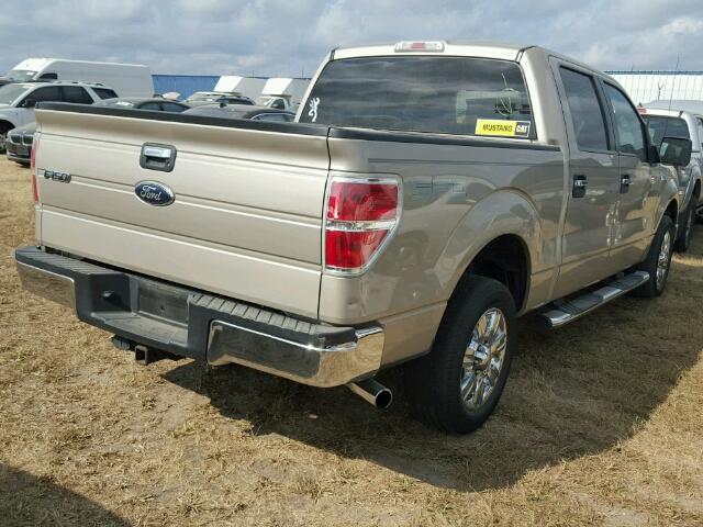 1FTRW12889FA28704 - 2009 FORD F150 GOLD photo 4