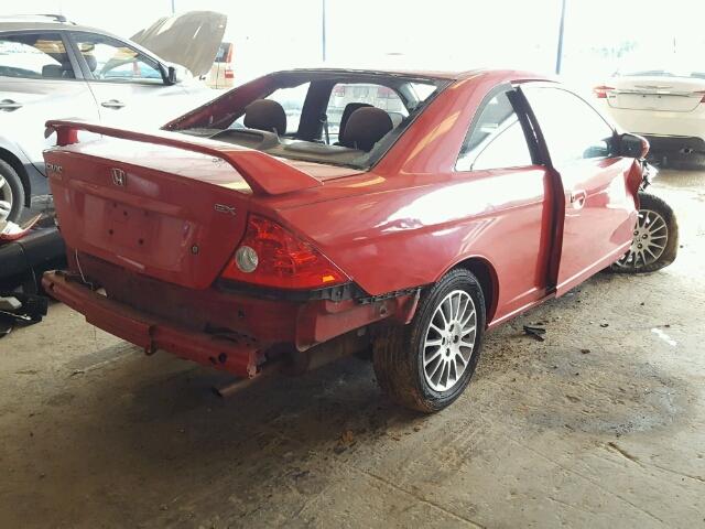 1HGEM22915L018371 - 2005 HONDA CIVIC EX RED photo 4