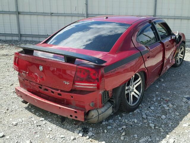 2B3KA53H86H305174 - 2006 DODGE CHARGER MAROON photo 4