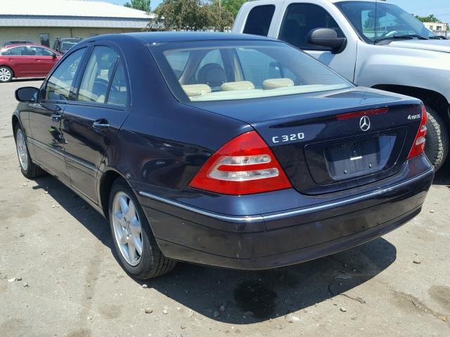 WDBRF84J83F376369 - 2003 MERCEDES-BENZ C 320 4MAT BLUE photo 3