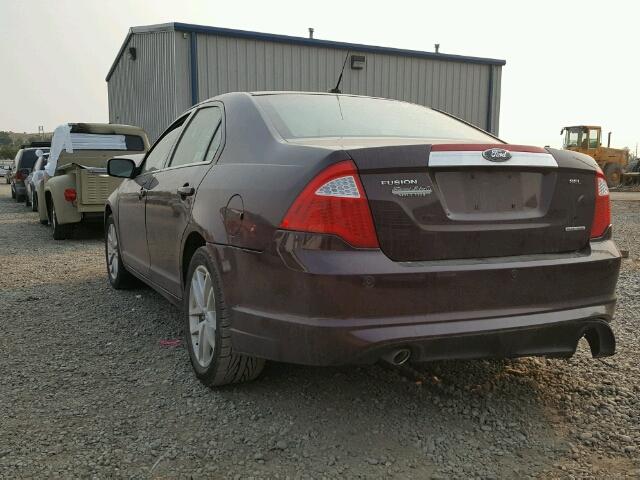 3FAHP0JG1BR286377 - 2011 FORD FUSION MAROON photo 3