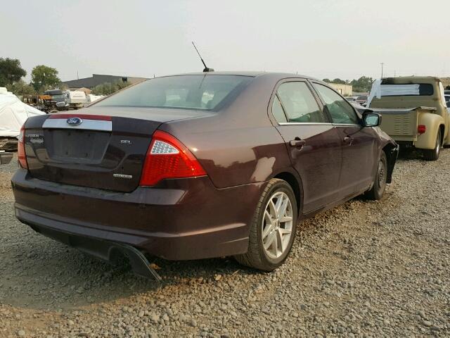 3FAHP0JG1BR286377 - 2011 FORD FUSION MAROON photo 4