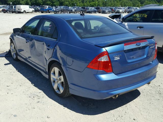 3FAHP0KC4AR206564 - 2010 FORD FUSION SPO BLUE photo 3