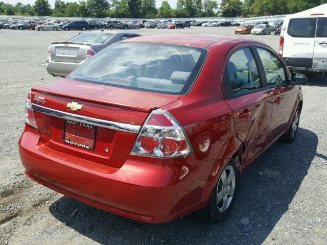 KL1TD5DE8BB159366 - 2011 CHEVROLET AVEO LS RED photo 4