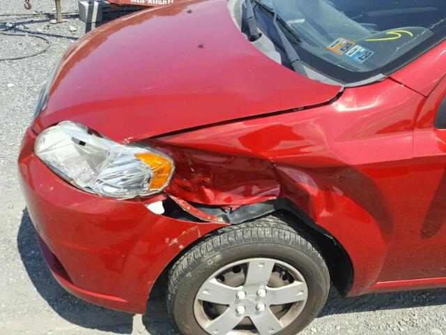 KL1TD5DE8BB159366 - 2011 CHEVROLET AVEO LS RED photo 9