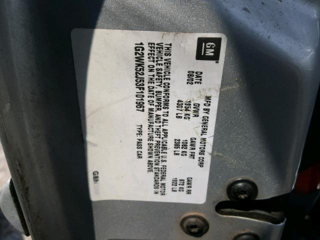 1G2WK52J53F101967 - 2003 PONTIAC GRAND PRIX Gümüş foto 10