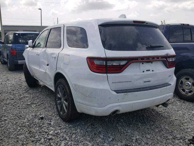 1C4RDHDG3JC323461 - 2018 DODGE DURANGO GT WHITE photo 3