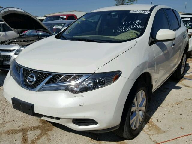 JN8AZ1MU8DW206722 - 2013 NISSAN MURANO WHITE photo 2