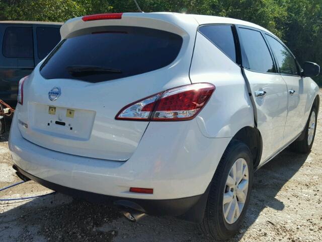 JN8AZ1MU8DW206722 - 2013 NISSAN MURANO WHITE photo 4