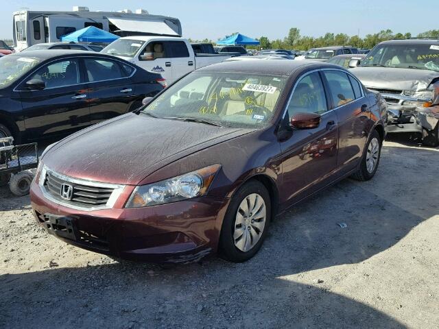 JHMCP26328C052874 - 2008 HONDA ACCORD BURGUNDY photo 2