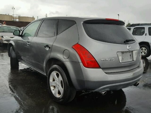 JN8AZ08T85W310320 - 2005 NISSAN MURANO SL GRAY photo 3