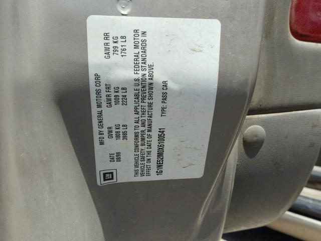 1G1NE52M0X6100541 - 1999 CHEVROLET MALIBU LS GOLD photo 10