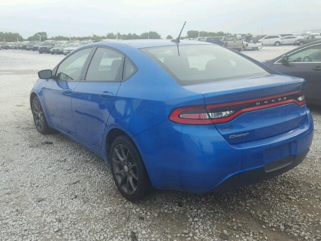 1C3CDFAA9GD503786 - 2016 DODGE DART SE BLUE photo 3