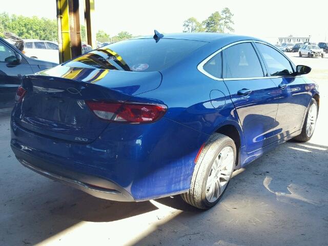 1C3CCCAB9FN693804 - 2015 CHRYSLER 200 LIMITE BLUE photo 4