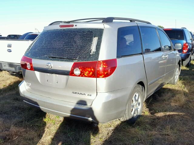 5TDZK23C77S096638 - 2007 TOYOTA SIENNA CE SILVER photo 4