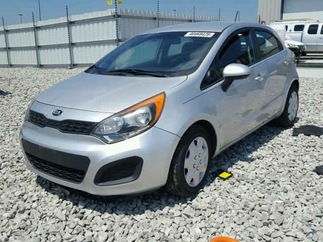 KNADM5A32D6170159 - 2013 KIA RIO LX SILVER photo 2