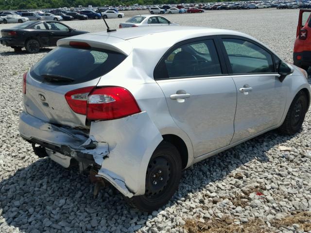 KNADM5A32D6170159 - 2013 KIA RIO LX SILVER photo 4