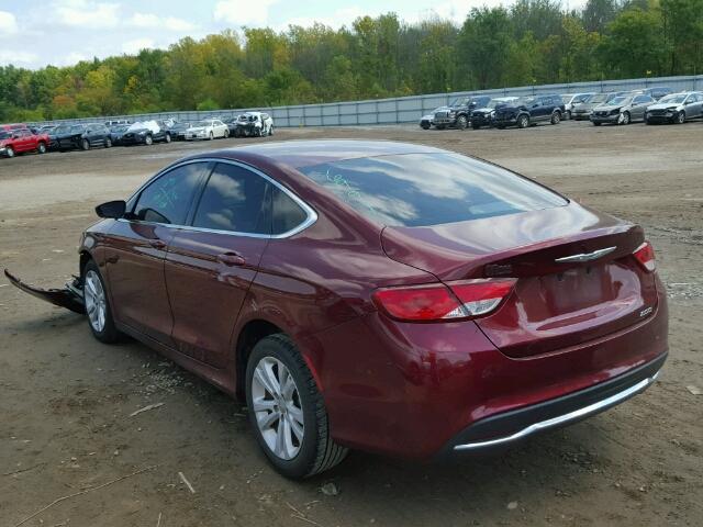 1C3CCCAB4FN571559 - 2015 CHRYSLER 200 LIMITE MAROON photo 3