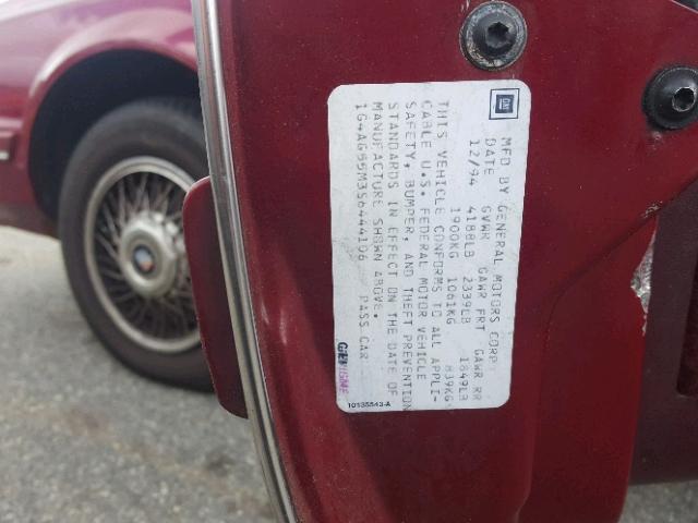 1G4AG55M3S6444106 - 1995 BUICK CENTURY SP RED photo 10