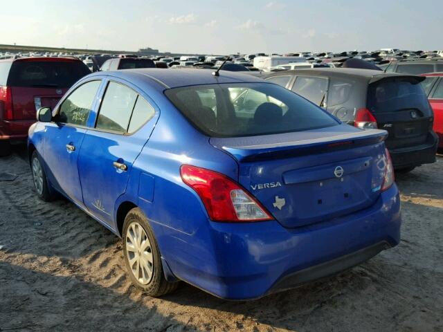 3N1CN7AP0FL913746 - 2015 NISSAN VERSA S BLUE photo 3