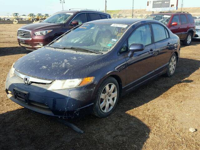 1HGFA16536L060640 - 2006 HONDA CIVIC LX BLUE photo 2