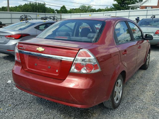 KL1TD5DE4BB215500 - 2011 CHEVROLET AVEO LS RED photo 4