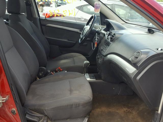 KL1TD5DE4BB215500 - 2011 CHEVROLET AVEO LS RED photo 5