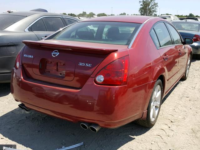 1N4BA41E97C818560 - 2007 NISSAN MAXIMA SE RED photo 4