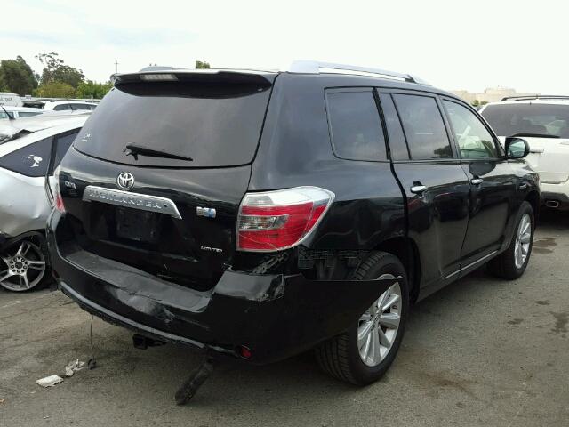 JTEEW44A082009436 - 2008 TOYOTA HIGHLANDER BLACK photo 4