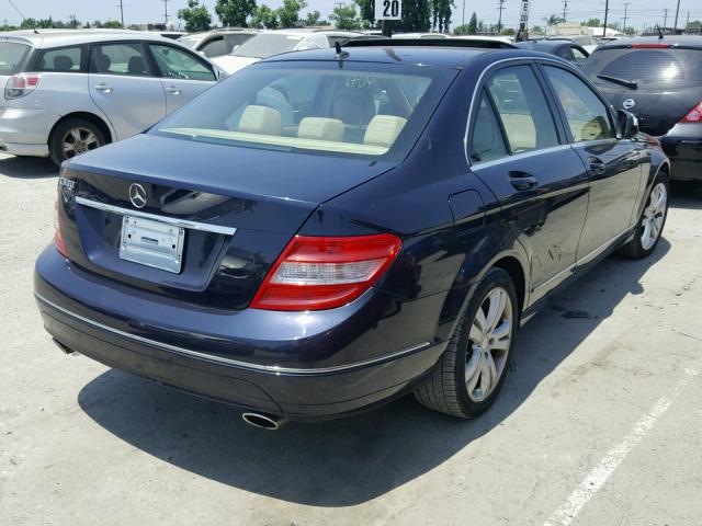 WDDGF54X28F067215 - 2008 MERCEDES-BENZ C 300 BLUE photo 4