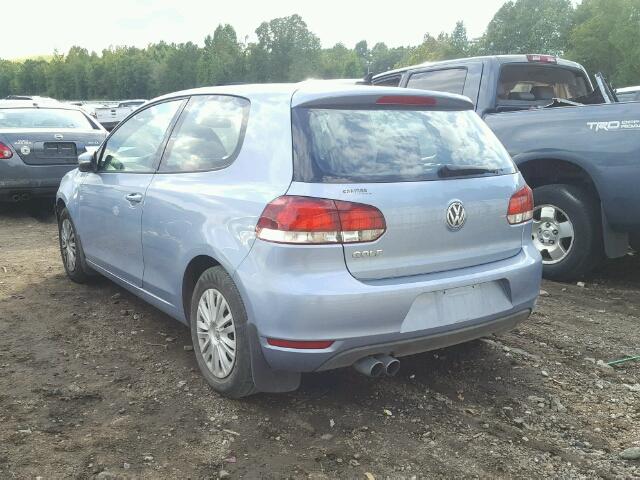 WVWAA7AJ5CW026841 - 2012 VOLKSWAGEN GOLF BLUE photo 3