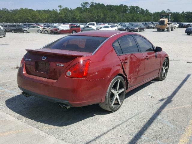 1N4BA41E78C810135 - 2008 NISSAN MAXIMA SE/ BURGUNDY photo 4