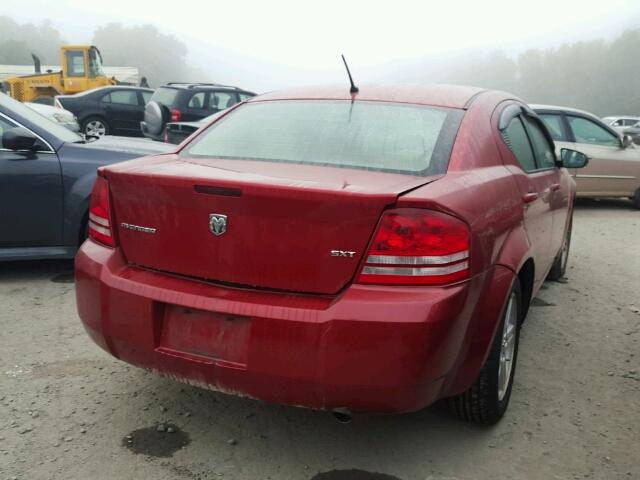 1B3LC56R38N539011 - 2008 DODGE AVENGER SX RED photo 4