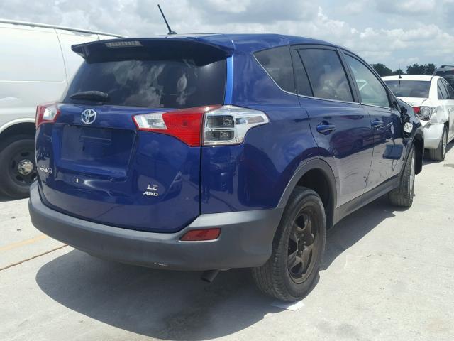 2T3BFREV4FW331877 - 2015 TOYOTA RAV4 LE BLUE photo 4