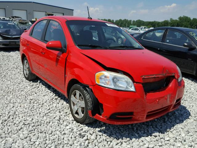 KL1TD56E09B356961 - 2009 CHEVROLET AVEO LS RED photo 1