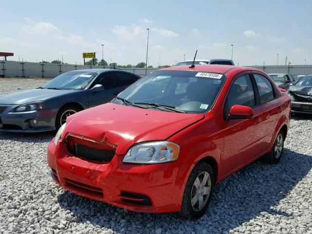KL1TD56E09B356961 - 2009 CHEVROLET AVEO LS RED photo 2