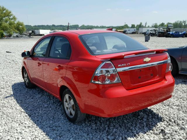 KL1TD56E09B356961 - 2009 CHEVROLET AVEO LS RED photo 3