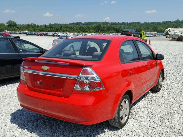 KL1TD56E09B356961 - 2009 CHEVROLET AVEO LS RED photo 4