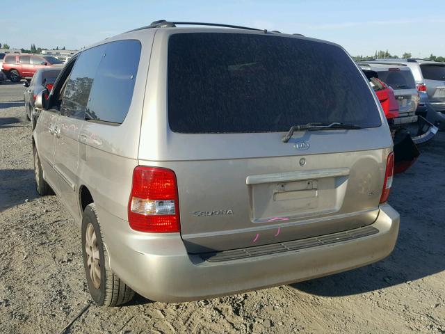 KNDUP132056694368 - 2005 KIA SEDONA EX SILVER photo 3