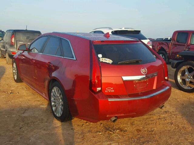 1G6DP8EDXB0159220 - 2011 CADILLAC CTS RED photo 3